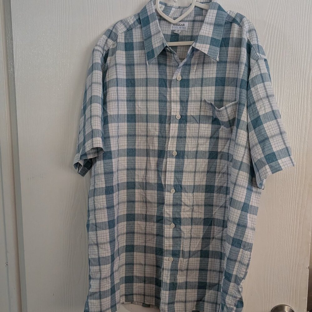 Blue plaid button down